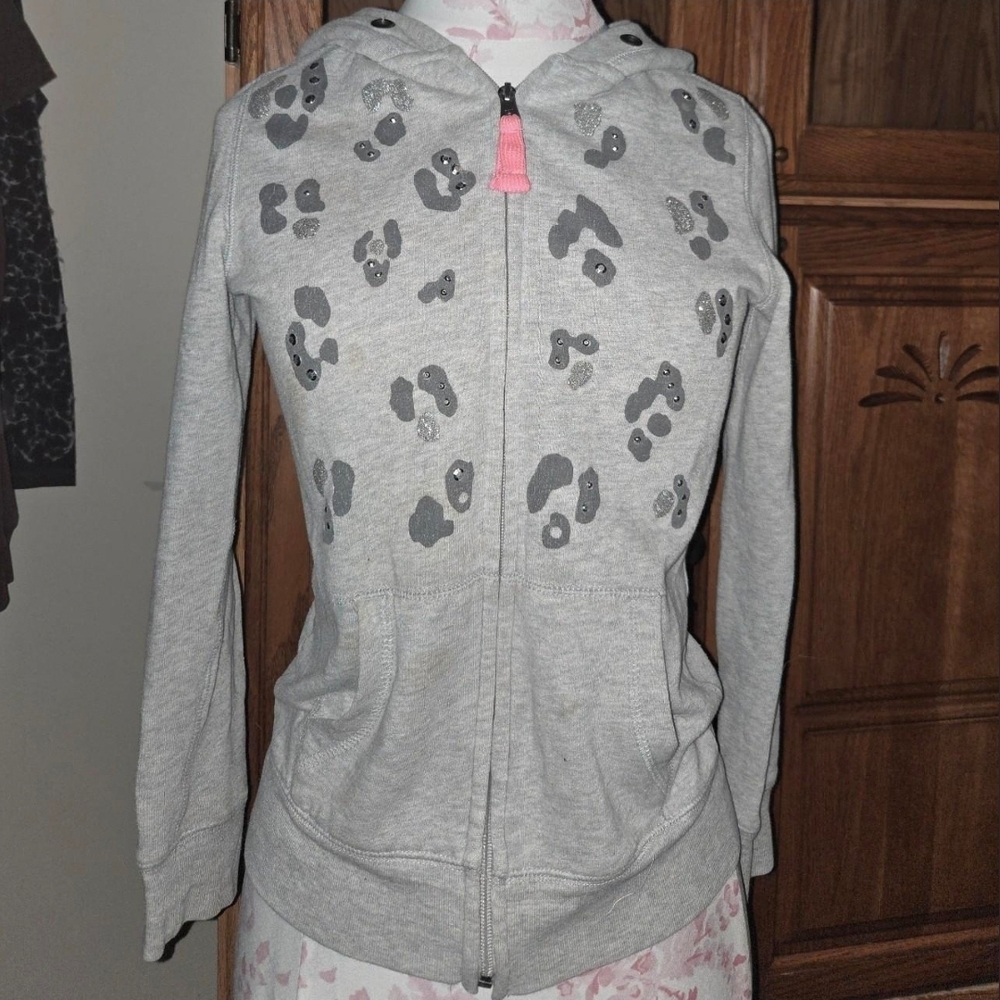 Cherokee Gray Leopard Print Women's Sweater